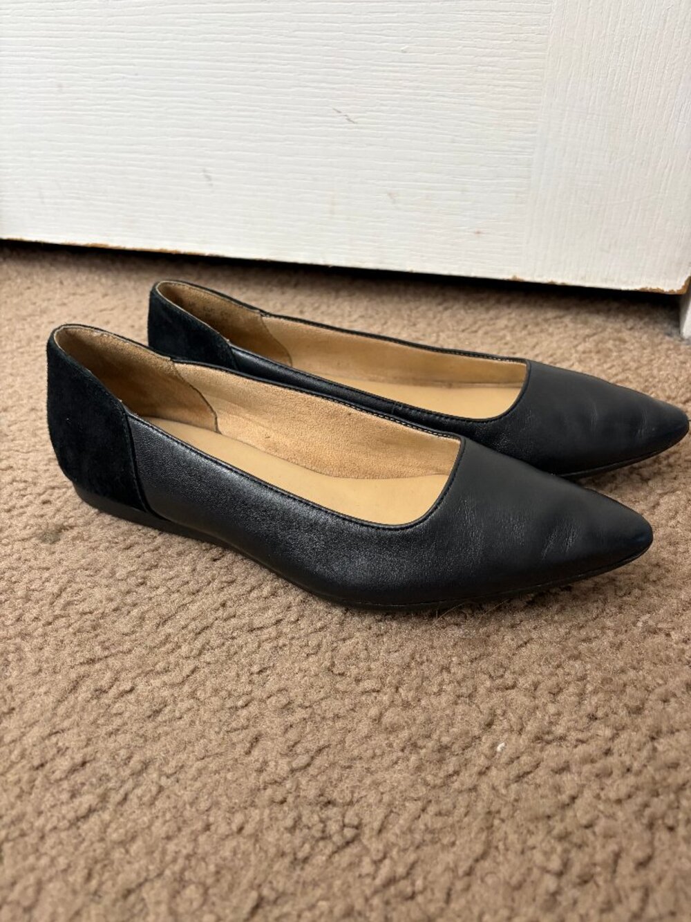 Naturalizer Rayna Flats Black Leather/Suede 7 W